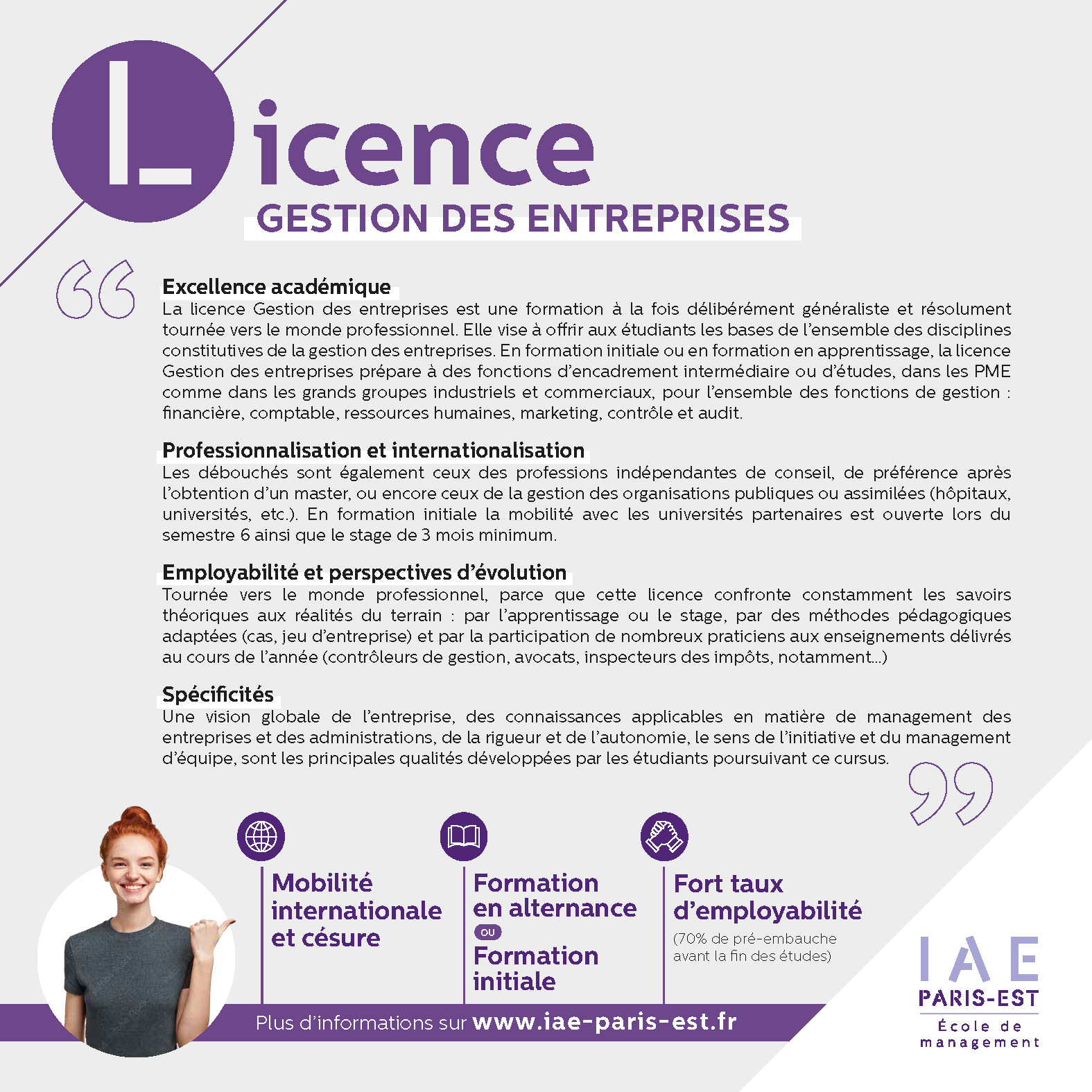 Plaquette Gestion des entreprise